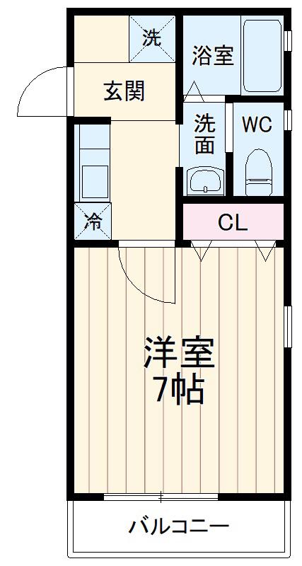 S-BASENISSHIN(1K/3階)の間取り写真