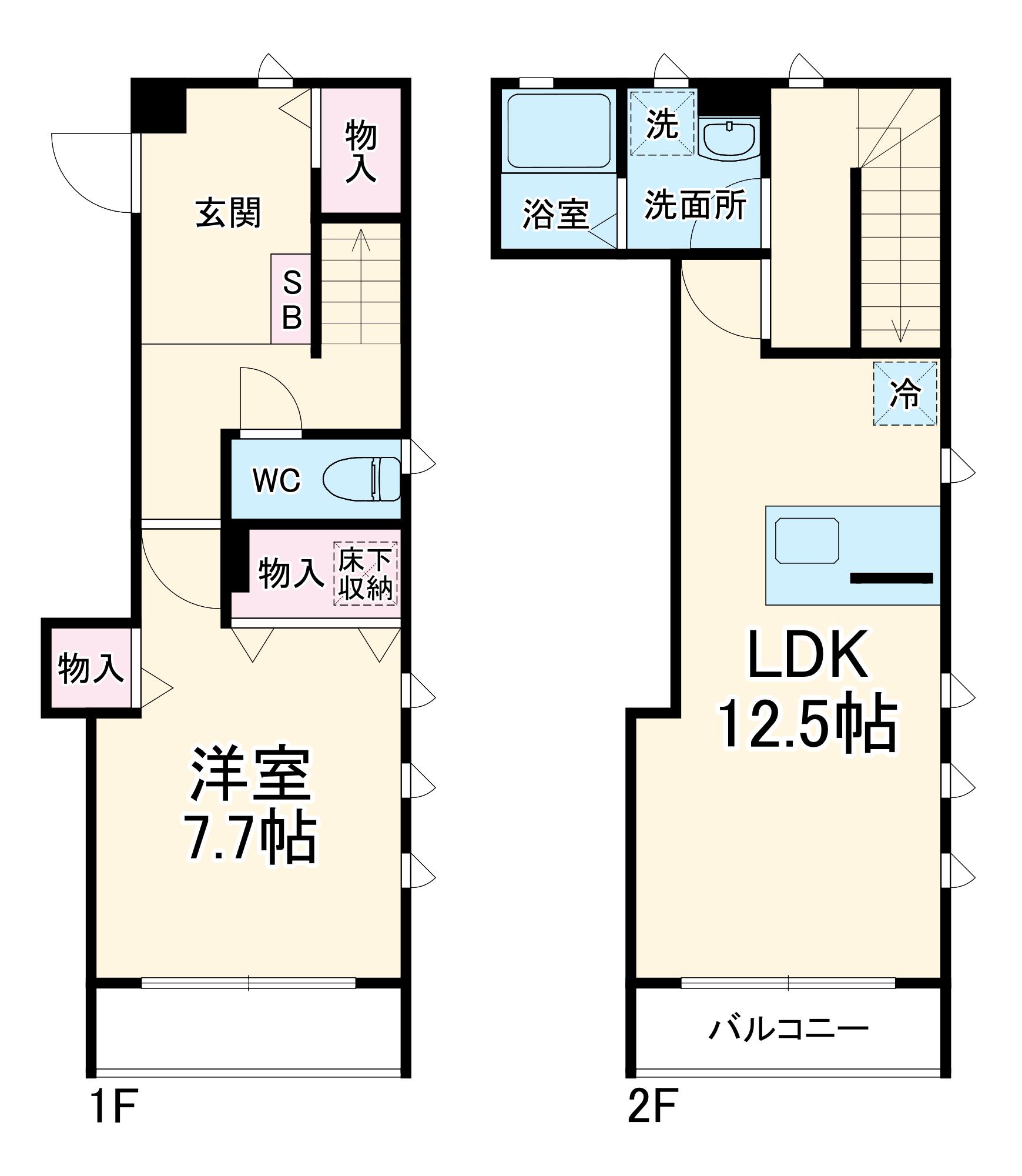 ドゥ・メゾン(1LDK)の間取り写真