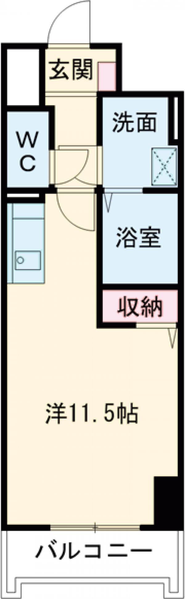 IRIC(1K/4階)の間取り写真