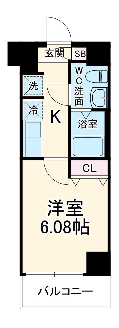 GENOVIA西川口Ⅴ(1K/1階)の間取り写真
