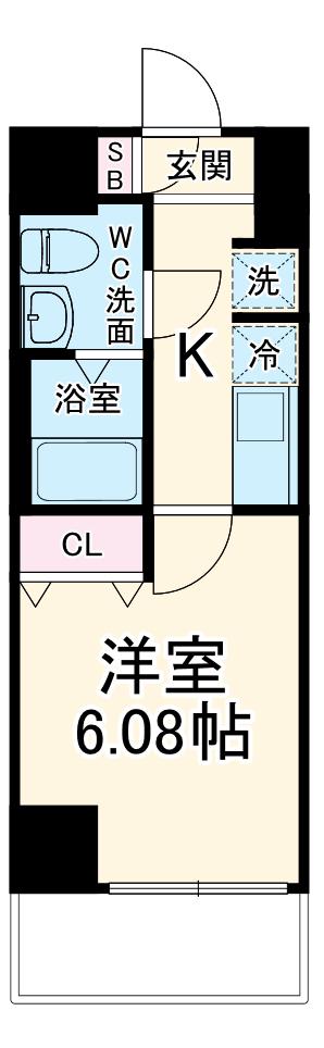 GENOVIA西川口Ⅴ(1K/2階)の間取り写真