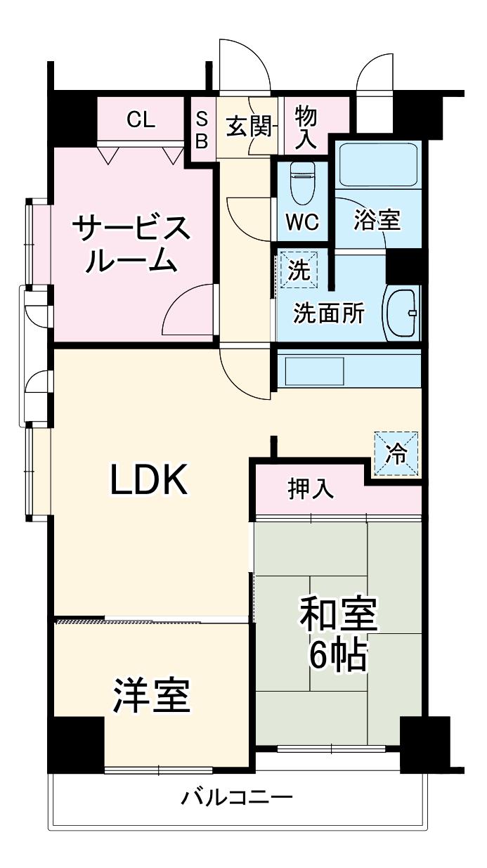 ライオンズマンション南藤沢(2SLDK/8階)の間取り写真