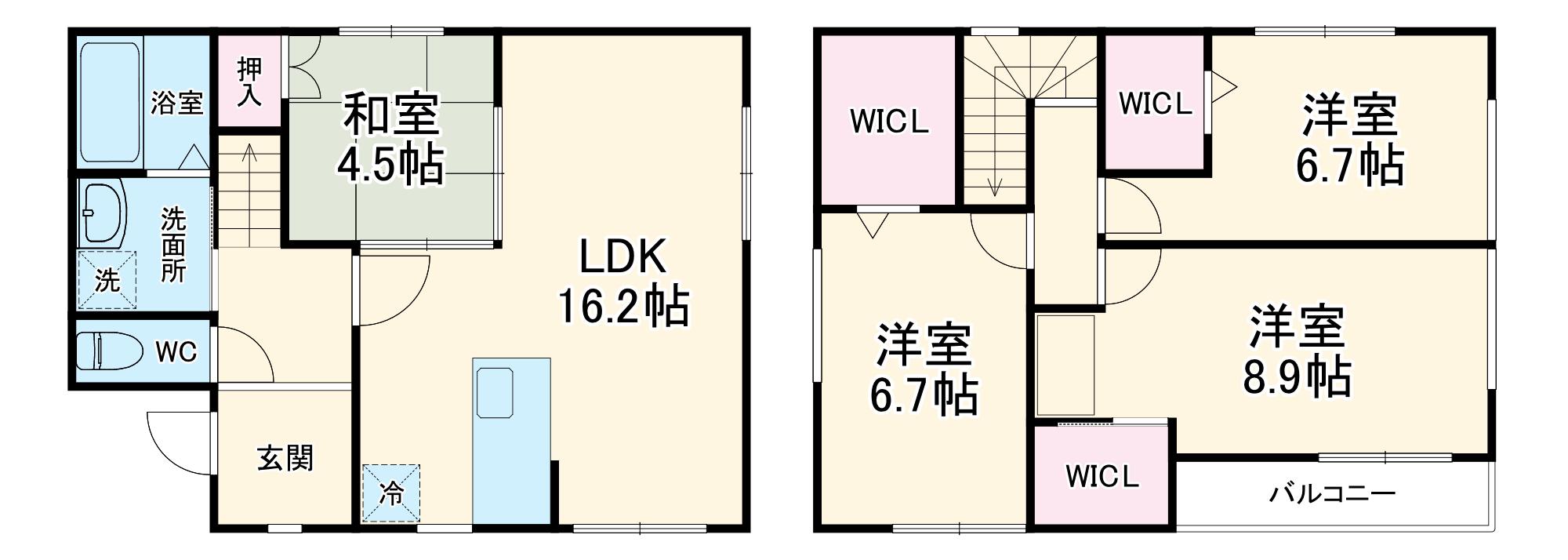 名古屋市東山線 高畑駅 徒歩8分 2階建 築1年(4LDK)の間取り写真
