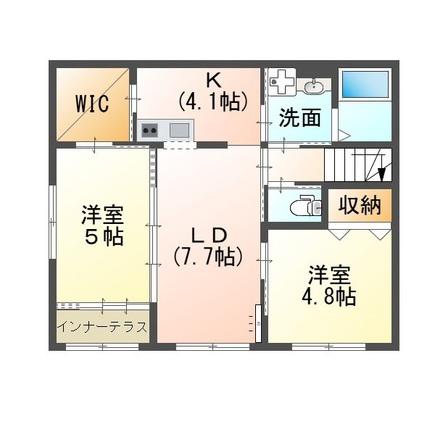 オリーヴァ OLIVA(2LDK/2階)の間取り写真