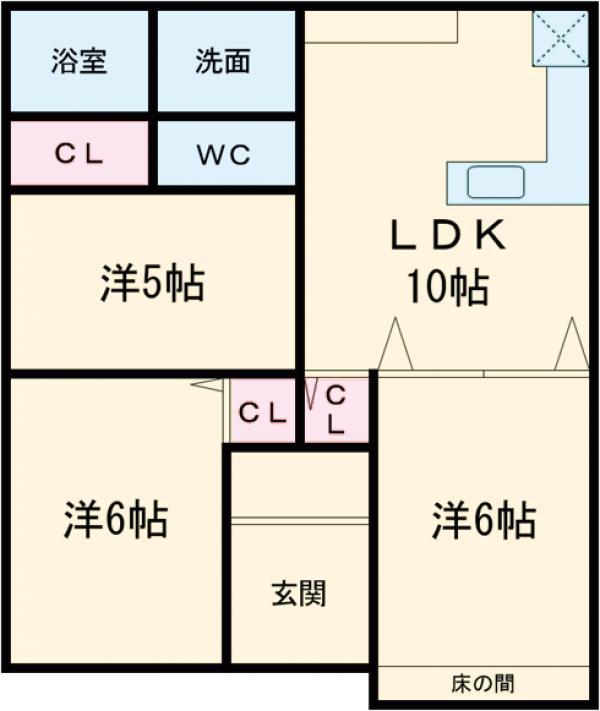 横浜線 町田駅 徒歩13分 1階建 築26年(3SDK)の間取り写真