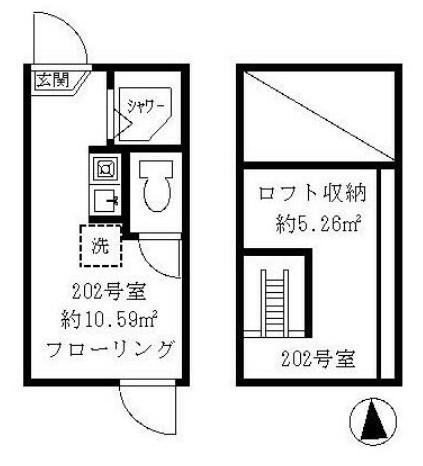 ティ・アーモ レディ(ワンルーム/2階)の間取り写真