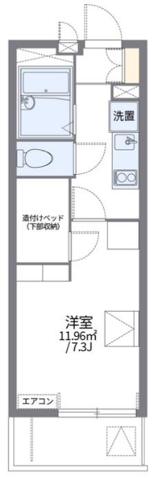 レオパレスCHIE森崎Ⅰ(1K/1階)の間取り写真