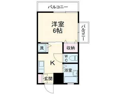 ブルーマロー鎌谷(1K/1階)の間取り写真