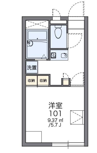 レオパレスエポカ2(1K/1階)の間取り写真