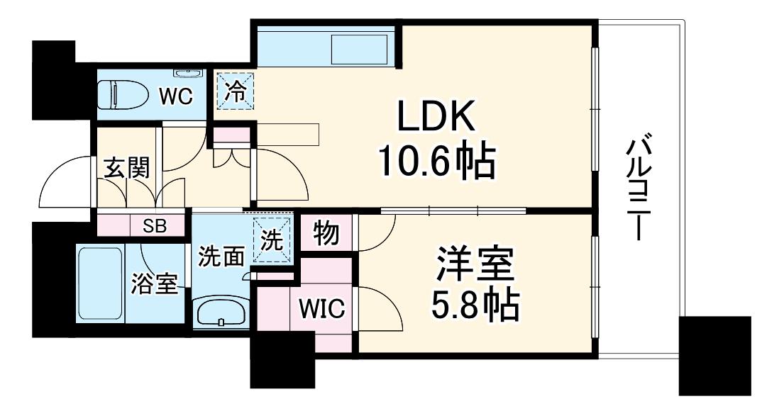 THE KITAHAMA(1LDK/27階)の間取り写真