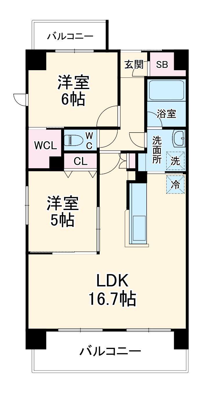 MOTTI 3(2LDK/4階)の間取り写真