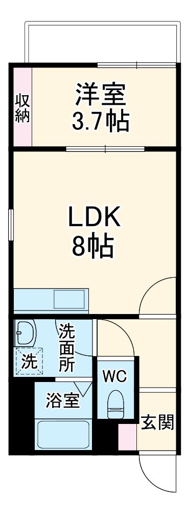 リブレメゾン岸辺Ⅰ(1LDK/2階)の間取り写真