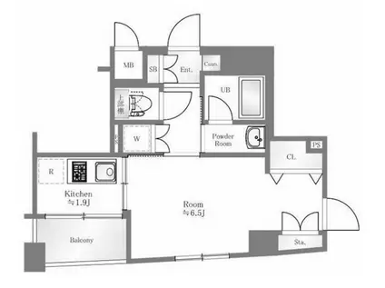 フュージョナル西荻窪(1K/5階)の間取り写真