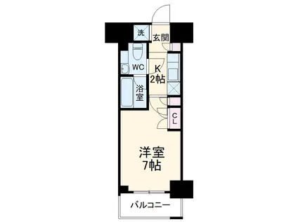 パークキューブ武蔵小杉(1K/10階)の間取り写真