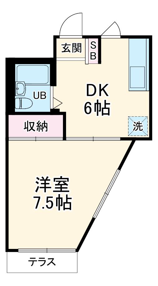 ハイツ柿生(1DK/1階)の間取り写真