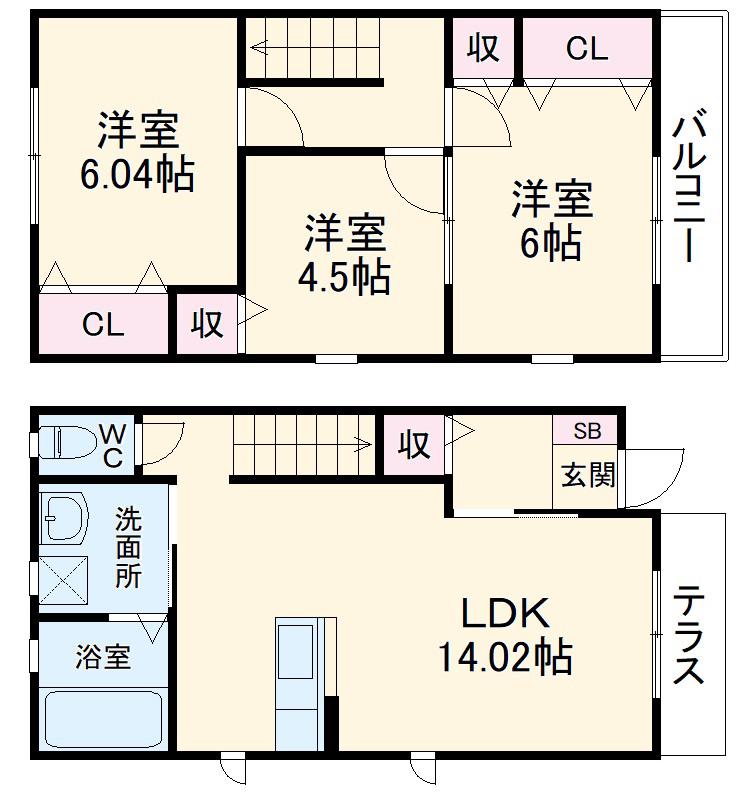 リーブルファイン七宝町Ⅰ(3LDK)の間取り写真