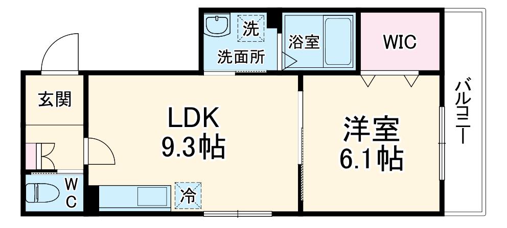 PLAISIR(1LDK/1階)の間取り写真