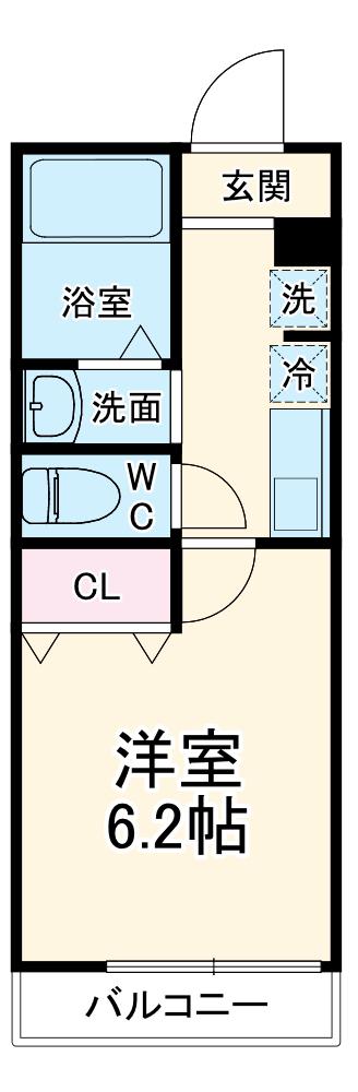 エクレア(1K/2階)の間取り写真