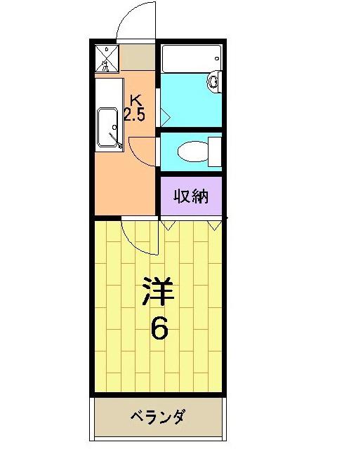 ピークハイム和光E(1K/1階)の間取り写真