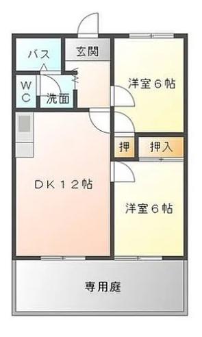 マーブルパレス(2LDK/1階)の間取り写真