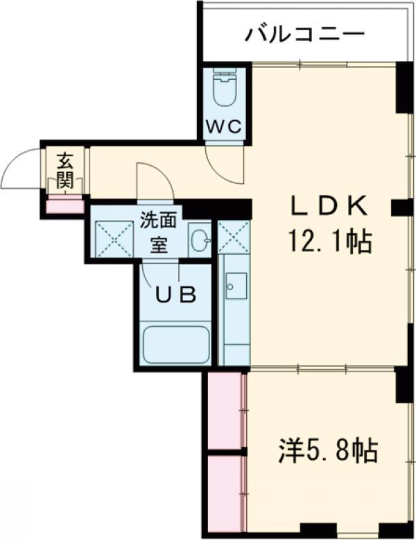 SOLUM世田谷砧(1LDK/2階)の間取り写真