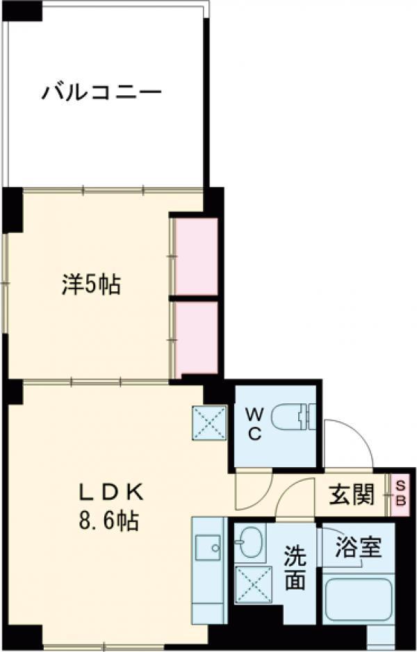 SOLUM世田谷砧(1LDK/3階)の間取り写真
