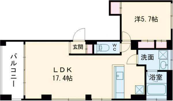 SOLUM世田谷砧(1LDK/4階)の間取り写真