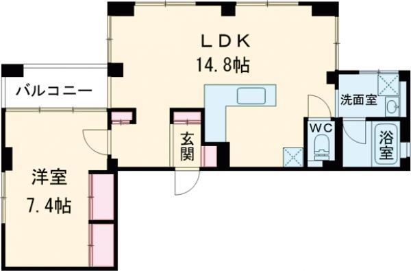 SOLUM世田谷砧(1LDK/4階)の間取り写真
