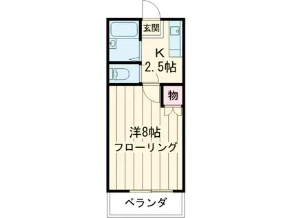 ユーハウスイースト(1K/1階)の間取り写真