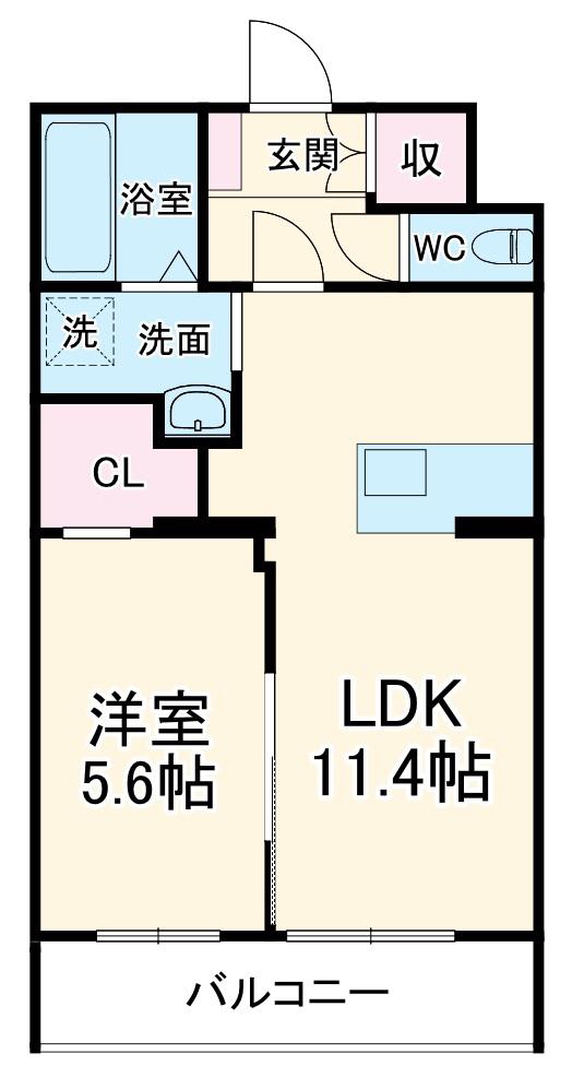 クレール結葵西5丁目(1LDK/1階)の間取り写真