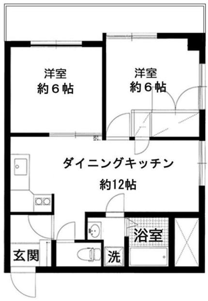 マンションヴィップ落合(2DK/7階)の間取り写真