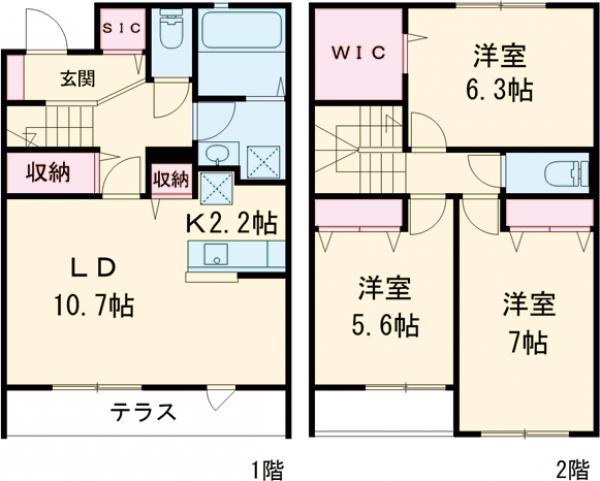 Ｔｈｅ　Ｐａｒｋ．A(3LDK)の間取り写真