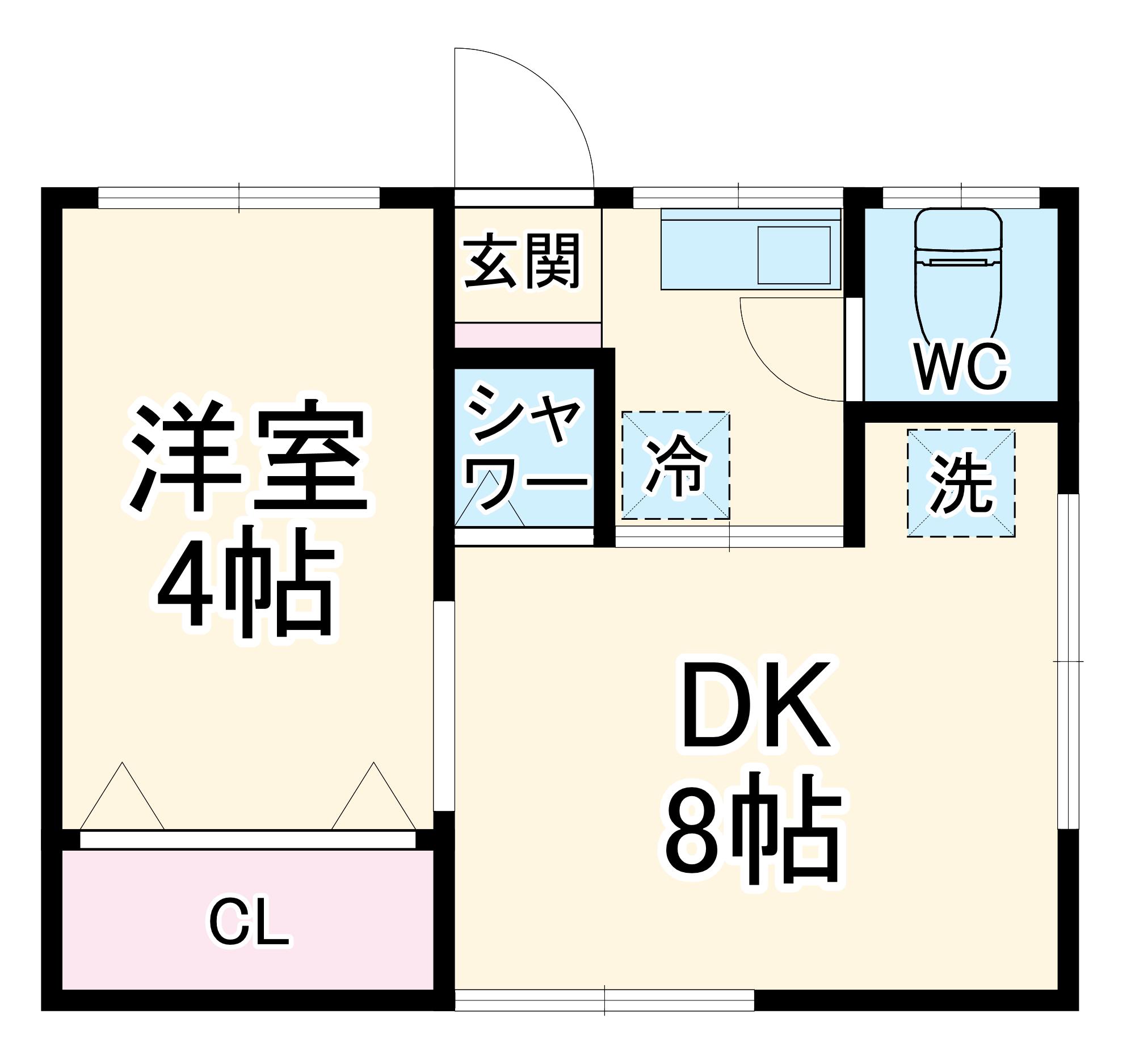 荒井荘(2K/2階)の間取り写真