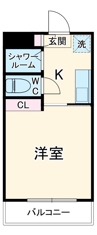マンションまつもと(1K/2階)の間取り写真