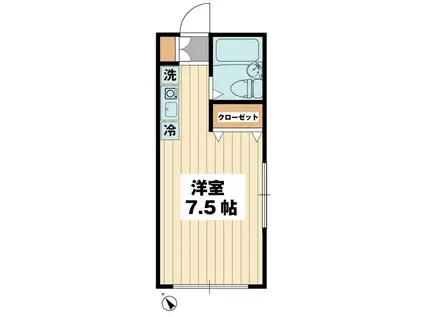 リド・トレ(ワンルーム/1階)の間取り写真