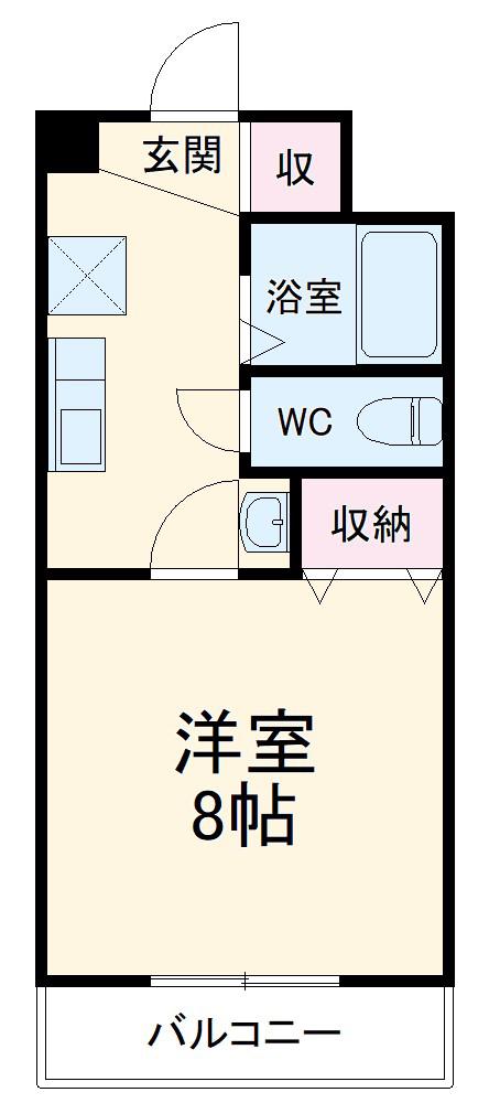 上島第一ビル(1K/4階)の間取り写真