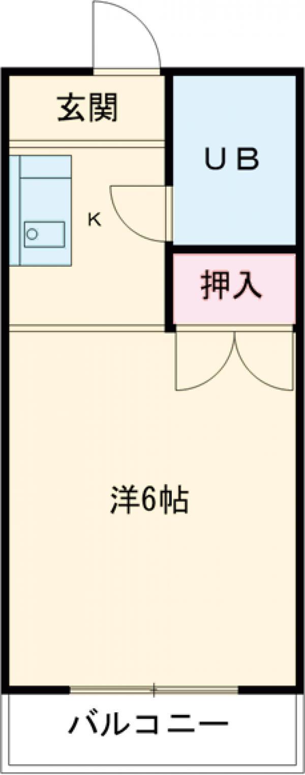 ハイツ小野路(1K/3階)の間取り写真