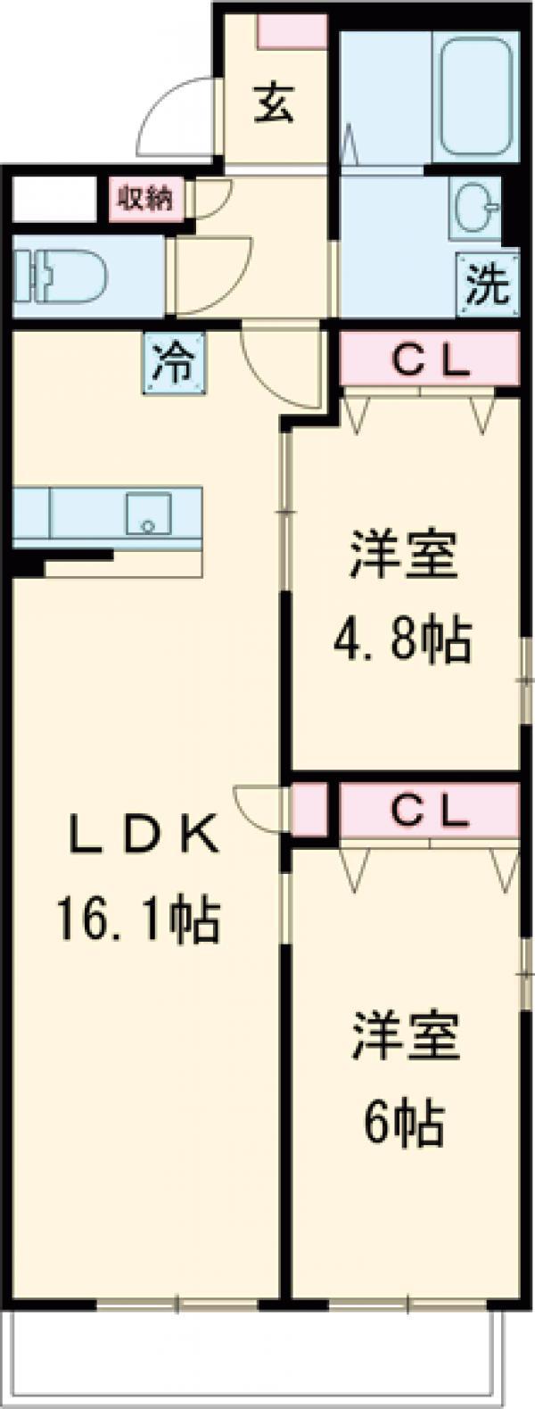 小茂根3丁目マンション工事(2LDK/3階)の間取り写真