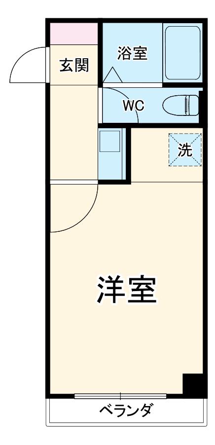 メゾン百合丘(1K/2階)の間取り写真
