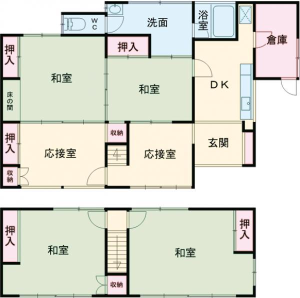 上越線 群馬総社駅 徒歩47分 2階建 築46年(6DK)の間取り写真