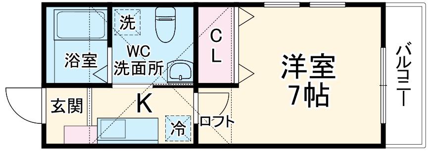 サンライト立石(1K/2階)の間取り写真