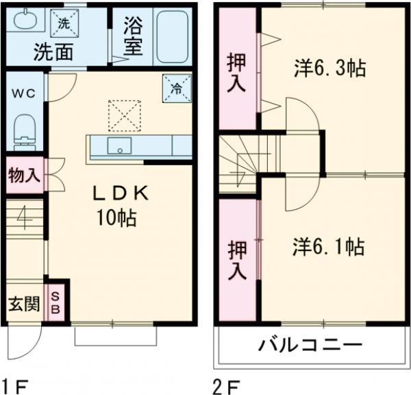 フェアリーコート　Ⅰ(2LDK)の間取り写真