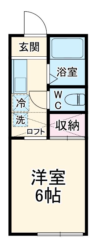ハイツメルローズ(1K/1階)の間取り写真