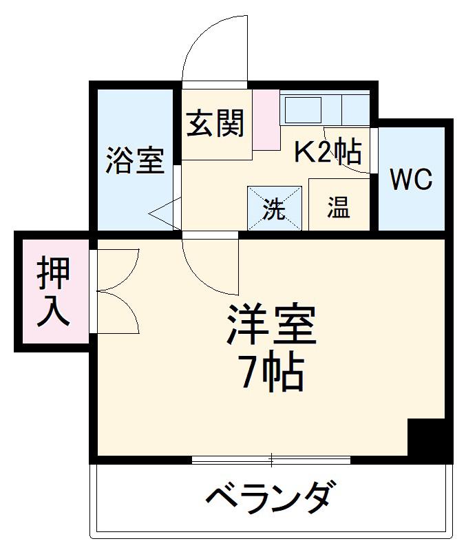 フォルス味鋺(1K/2階)の間取り写真