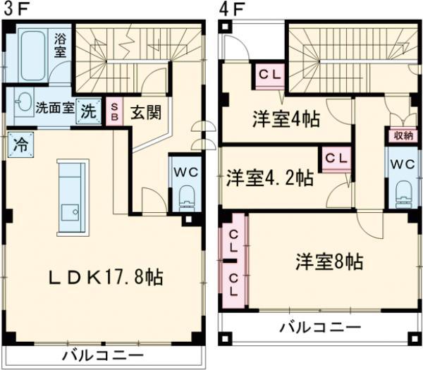 ドマーニ調布(3LDK/3階)の間取り写真