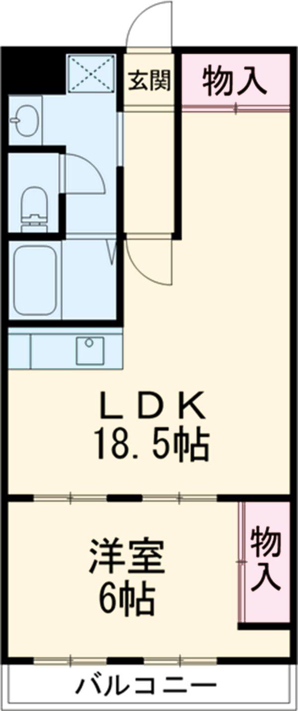 ソーラーハイツあづさ(1LDK/2階)の間取り写真