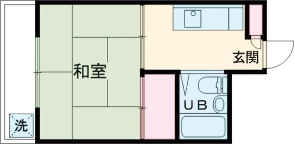 サンハイツ小金井(1K/3階)の間取り写真