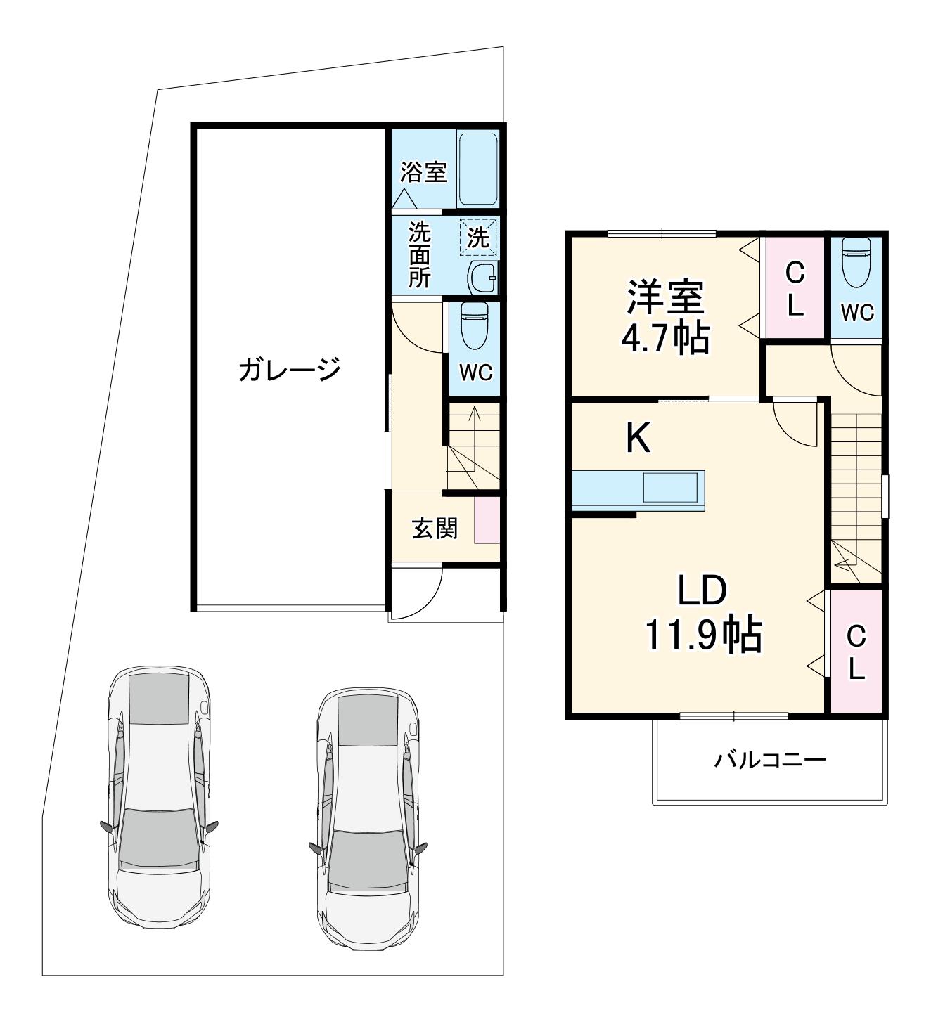 La Vie ガレージ舞阪(1LDK)の間取り写真
