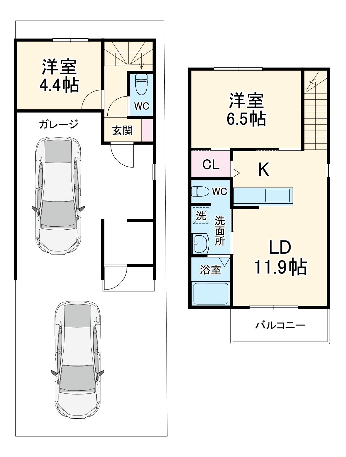 La Vie ガレージ舞阪(2LDK)の間取り写真