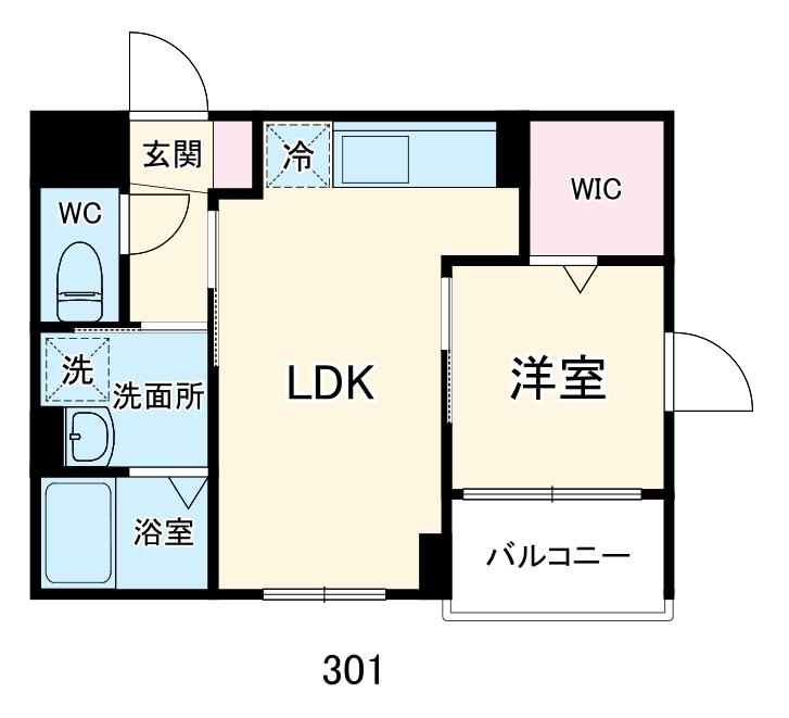 TRES美麗(1LDK/3階)の間取り写真